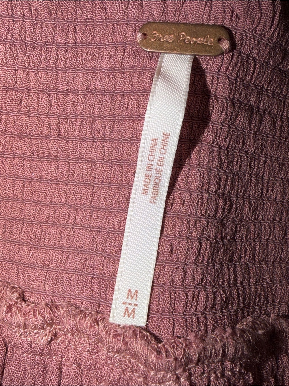 Free People Smocked Crop Top & Skirt Set - Mauve Pink NWOT - Picture 7 of 12